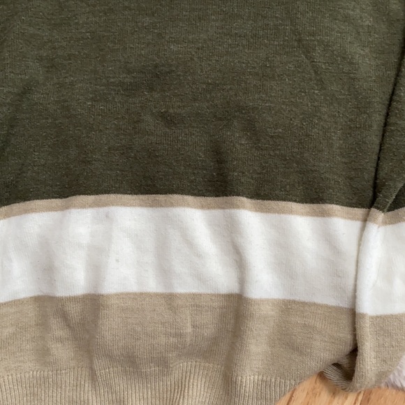 Eddie Bauer Color Block Crew Neck Sweater in green / white / tan - Large - Picture 6 of 10